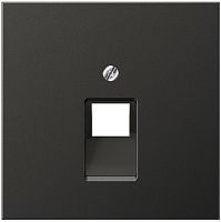 Лицевая панель Jung LS990 metal для 1-м. розетки RJ11/RJ45 антрацит картинка